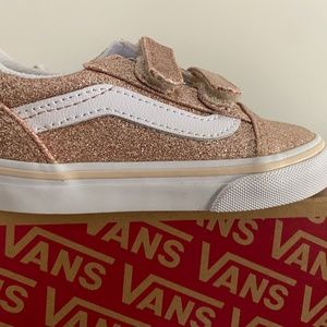 Rose gold glitter vans toddler size 7